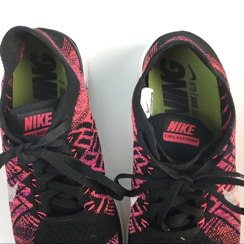 Nike Free 4.0 Flyknit Sneakers Pink and Black 8 - Picture 8 of 9